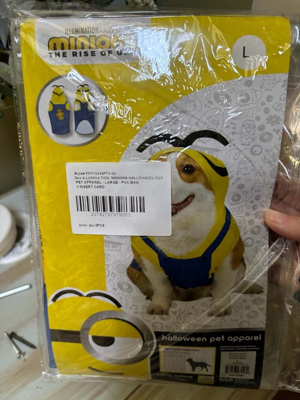 Illumination Minions The Rise of Gru Halloween Pet Apparel Costume Size Large